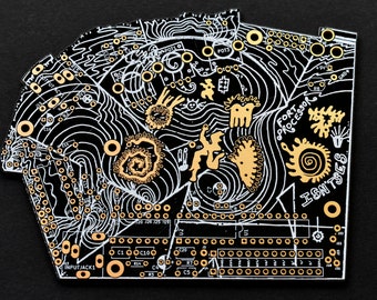 Fort Processor PCB, Deluxe Black & Gold version - PCB Only - DIY Noise Synth