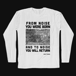 Camiseta de manga larga de algodón orgánico con eslogan "Noise Slogan Art".