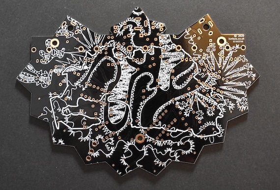 Chernobylizer Noise Synth PCB – Black & Gold, DIY Sound Art - PCB