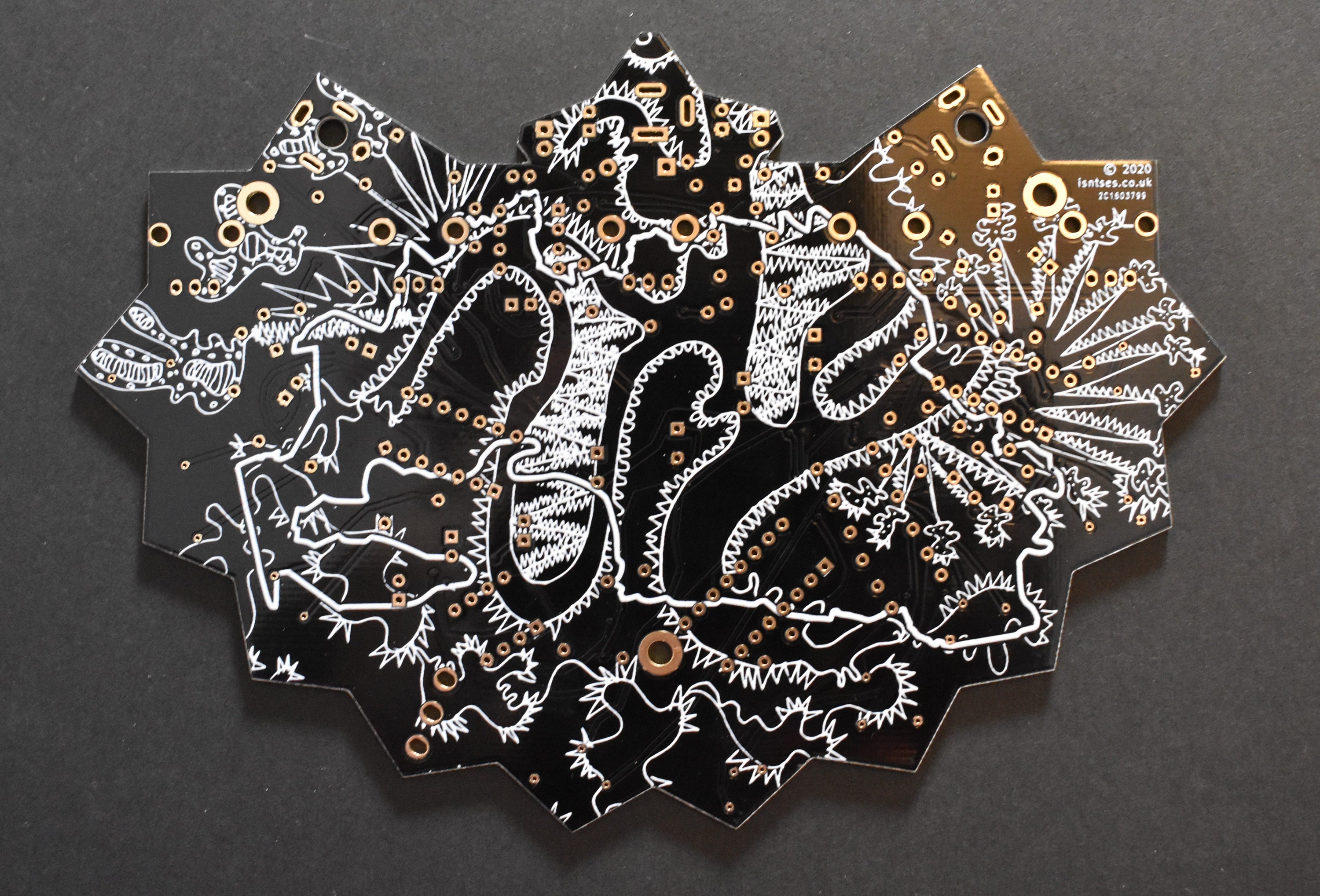Chernobylizer Noise Synth PCB – Black & Gold, DIY Sound Art - PCB