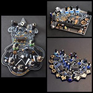 3 x Bundle Deal Fully Built - Dark Harvestator + Chernobylizer + Fort Processor, Fully Built Noise Synths, Black and Gold