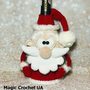 Christmas Santa crochet pattern, Christmas amigurumi,Santa amigurumi crochet, Crochet bottle cover,Christmas bag, Christmas crochet gift