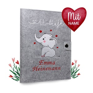 Filz U-Heft Hülle personalisiert für das deutsche Untersuchungsheft | Designs zur Auswahl | Schutzhülle, Geschenk Geburt, Schwangerschaft