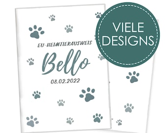 EU-Heimtierausweis & Impfpass Hülle personalisiert | viele Designs | Schutzhülle mit Namen | Hund Katze Haustier