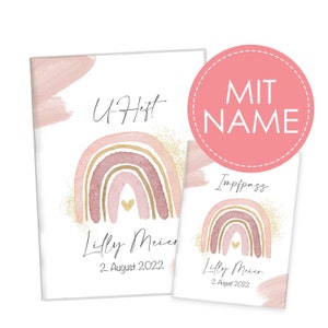 U-Heft und Impfpass Hülle personalisiert Schutzhülle mit Namen Geschenk für Geburt, Schwangerschaft und Babyparty Jungen & Mädchen Bild 1