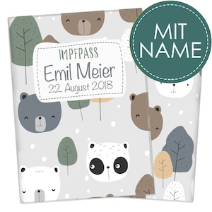 Impfpasshülle personalisiert für Jungen und Mädchen | Schutzhülle mit Namen | Geschenk für Geburt und Babyparty |  Impfpass Hülle