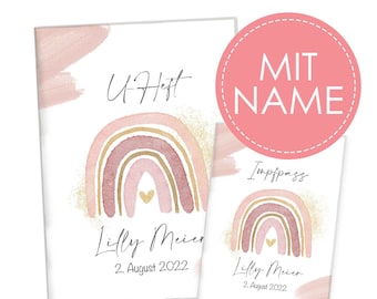 U-Heft und Impfpass Hülle personalisiert | Schutzhülle mit Namen | Geschenk für Geburt, Schwangerschaft und Babyparty Jungen & Mädchen