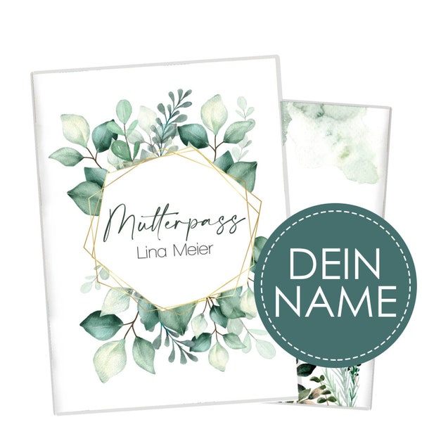 Mutterpasshülle personalisiert für den deutschen Mutterpass | Hülle mit Namen | Schutzhülle, Etui, Geschenk für Schwangere