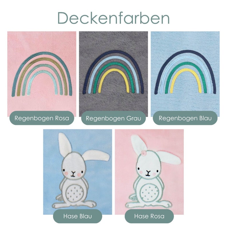 Babydekentje met Öko Tex certificaat geborduurd met gewenste tekst Gepersonaliseerde knuffeldeken voor babyjongens en meisjes I geboorte eerste uitrusting afbeelding 3