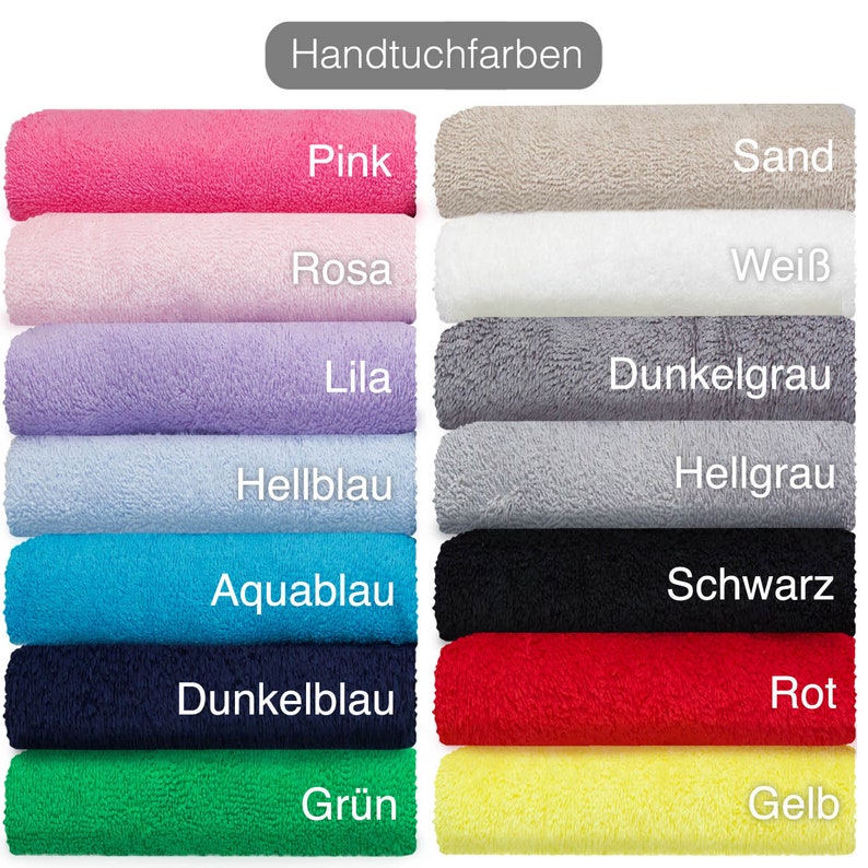 Handtuch mit Namen bestickt Duschtuch Gästetuch Geschenk Personalisiertes Handtuch Bild 6