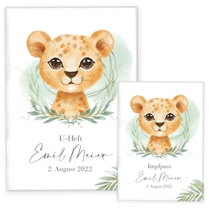 U-Heft und Impfpass Hülle personalisiert | Schutzhülle mit Namen | Geschenk für Geburt, Schwangerschaft und Babyparty Jungen & Mädchen