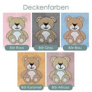 Babydecke mit Öko Tex Zertifikat bestickt mit Wunschtext Personalisierte Kuscheldecke für Baby Jungen und Mädchen I Geburt Erstausstattung Bild 2