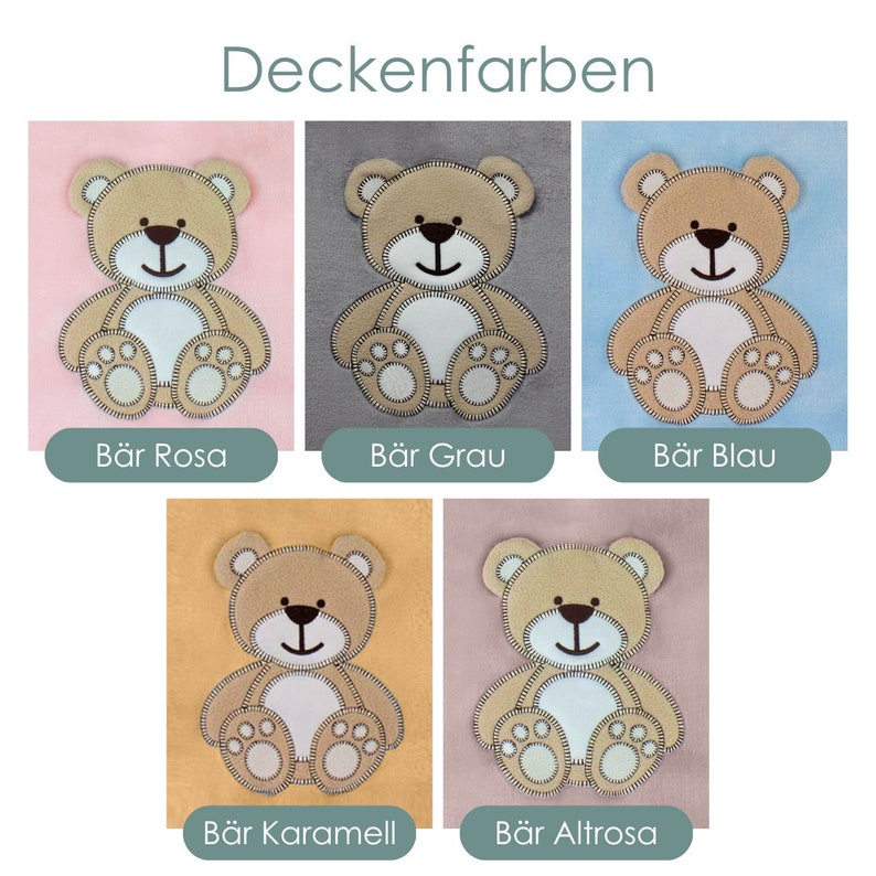 Babydecke mit Öko Tex Zertifikat bestickt mit Wunschtext Personalisierte Kuscheldecke für Baby Jungen und Mädchen I Geburt Erstausstattung Bild 3