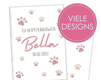 EU pet passport & vaccination certificate cover personalized | many designs | Protective cover with name | Dog cat pet