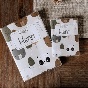 U-Heft und Impfpass Hülle personalisiert | Schutzhülle mit Namen | Geschenk für Geburt, Schwangerschaft und Babyparty Jungen & Mädchen