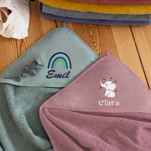 Baby hooded towel embroidered with name | Personalized baby towel | Baby child gift bath towel boys girls child towel