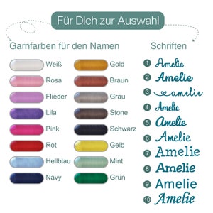 Babydecke mit Öko Tex Zertifikat bestickt mit Wunschtext Personalisierte Kuscheldecke für Baby Jungen und Mädchen I Geburt Erstausstattung Bild 4