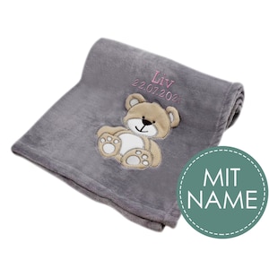 Babydeken met Oeko-Tex certificaat geborduurd met gewenste tekst | Gepersonaliseerde deken voor babyjongens en -meisjes | Geboorte startpakket