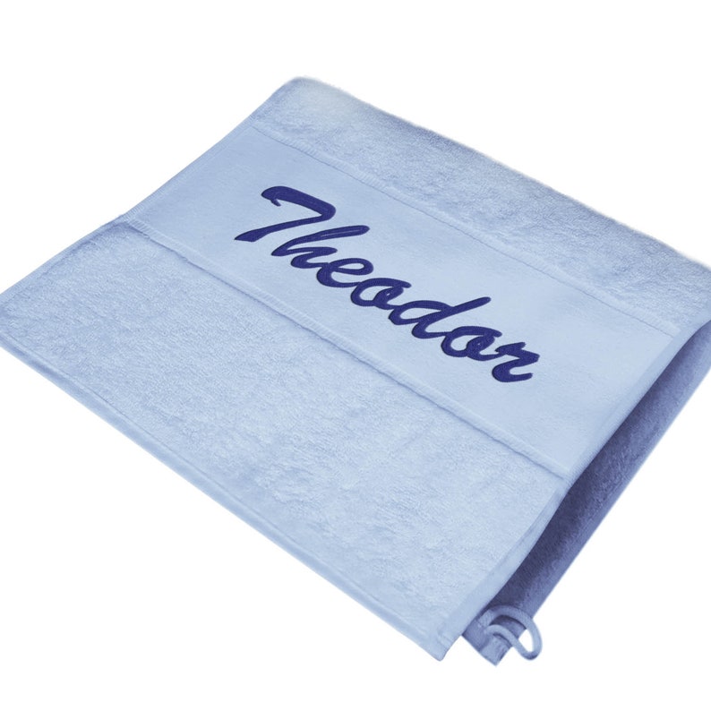 Handtuch mit Namen bestickt Duschtuch Gästetuch Geschenk Personalisiertes Handtuch Bild 4
