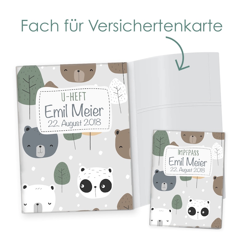 U-Heft und Impfpass Hülle personalisiert Schutzhülle mit Namen Geschenk für Geburt, Schwangerschaft und Babyparty Jungen & Mädchen Bild 5