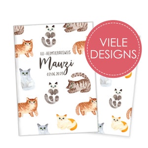 EU-Heimtierausweis & Impfpass Hülle personalisiert | viele Designs | Schutzhülle mit Namen | Katze Hund Haustier