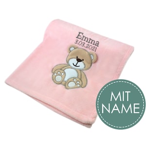 Babydeken met Oeko-Tex certificaat geborduurd met gewenste tekst | Gepersonaliseerde deken voor babyjongens en -meisjes | Geboorte startpakket