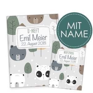 U-Heft und Impfpass Hülle personalisiert | Schutzhülle mit Namen | Geschenk für Geburt, Schwangerschaft und Babyparty Jungen & Mädchen