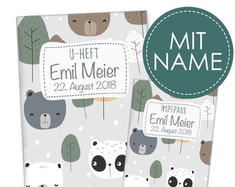 Personalized U-booklet and vaccination certificate cover | Protective cover with name | Gift for birth, pregnancy, and baby shower for boys and girls