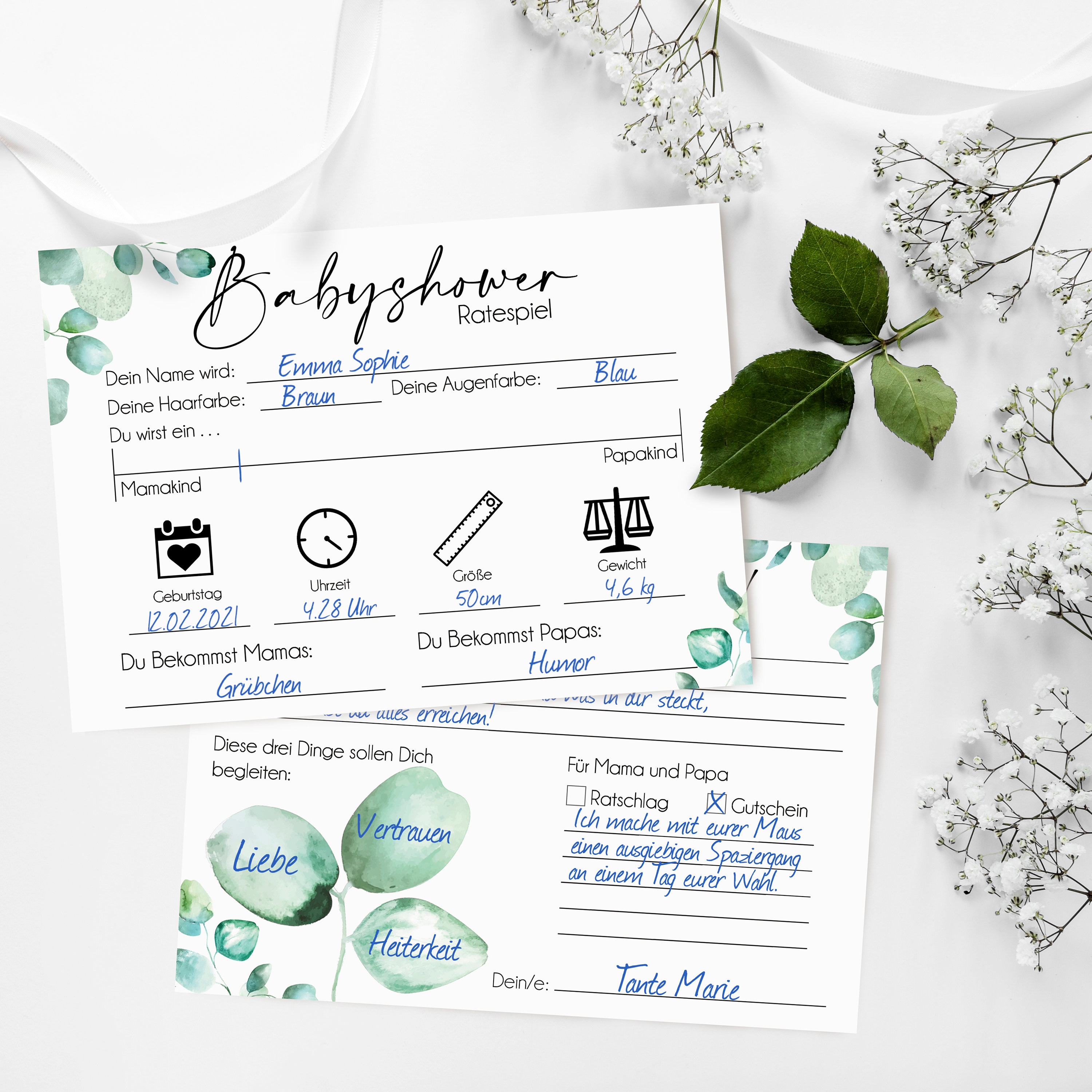Babyparty Ratespiel und Wünschekarten I 20 Babyshower Karten zum Ausfüllen für Babyparty Mädchen und Jungen I 2in1 Baby Shower Party Spiel und Wünsche für das Baby Babyparty Erinnerungskarten Babyparty Ratespiel und Wünschekarten I 20 Babyshower Karten zum Ausfüllen für Babyparty Mädchen und Jungen I 2in1 Baby Shower Party Spiel und Wünsche für das Baby Babyparty Erinnerungskarten