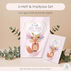 Personalized U-booklet and vaccination certificate cover | Protective cover with name | Gift for birth, pregnancy, and baby shower for boys and girls image 5