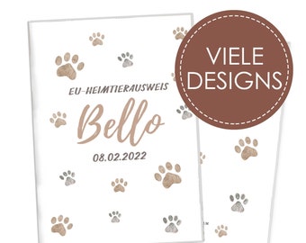 EU pet passport & vaccination certificate cover personalized | many designs | Protective cover with name | Dog cat pet