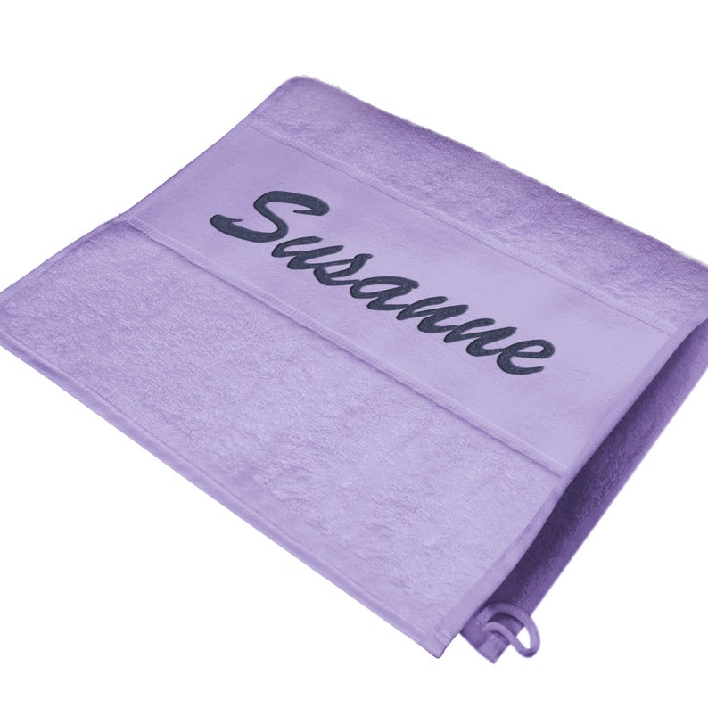 Handtuch mit Namen bestickt Duschtuch Gästetuch Geschenk Personalisiertes Handtuch Bild 8