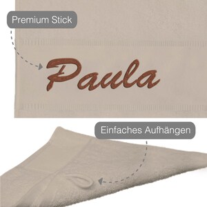 Handtuch mit Namen bestickt Duschtuch Gästetuch Geschenk Personalisiertes Handtuch Bild 3