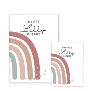U-Heft und Impfpass Hülle personalisiert | Schutzhülle mit Namen | Geschenk für Geburt, Schwangerschaft und Babyparty Jungen & Mädchen