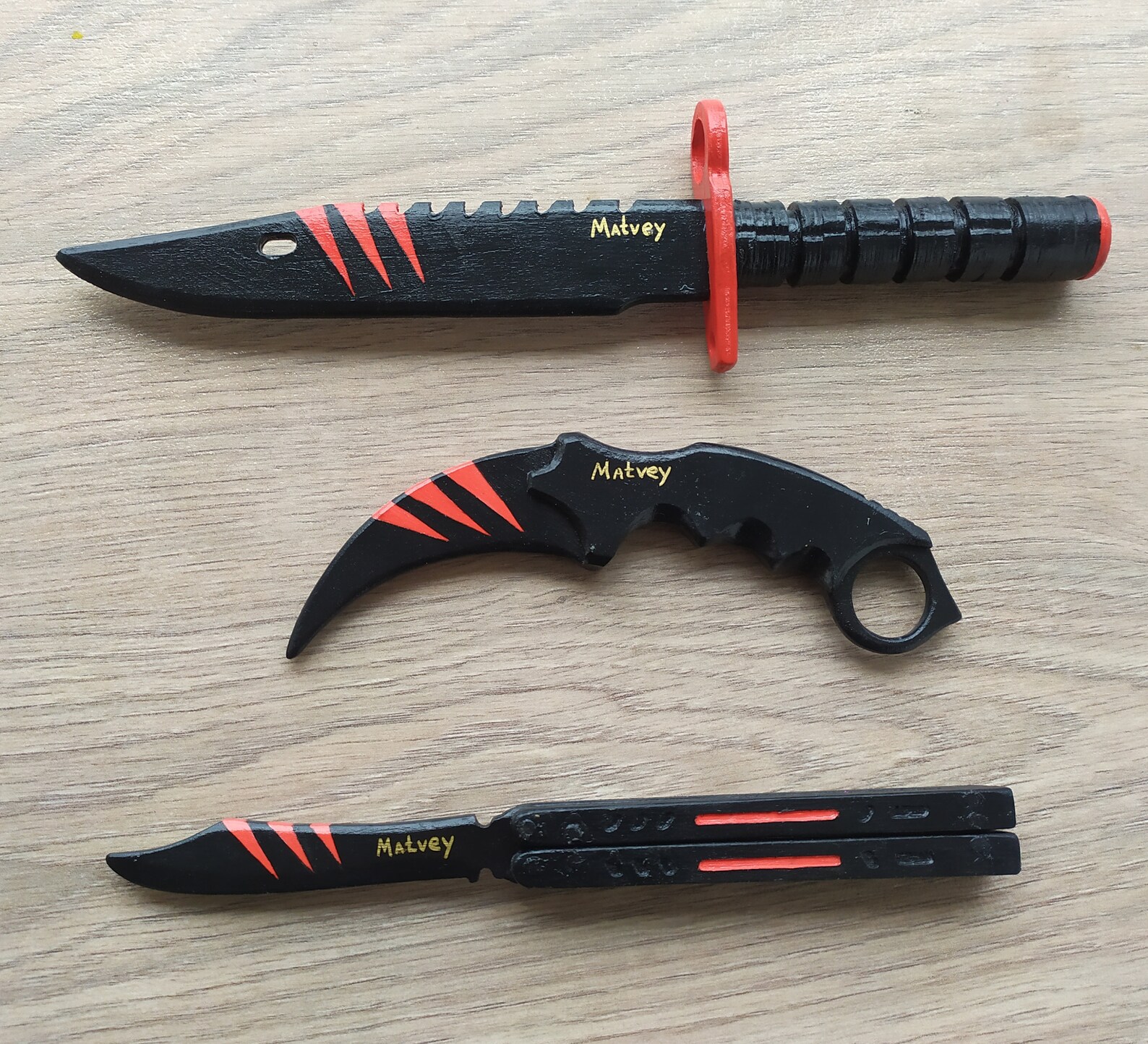 Wooden Knives in a Skin Scratch. Knife Scorpion Butterfly Etsy Australia