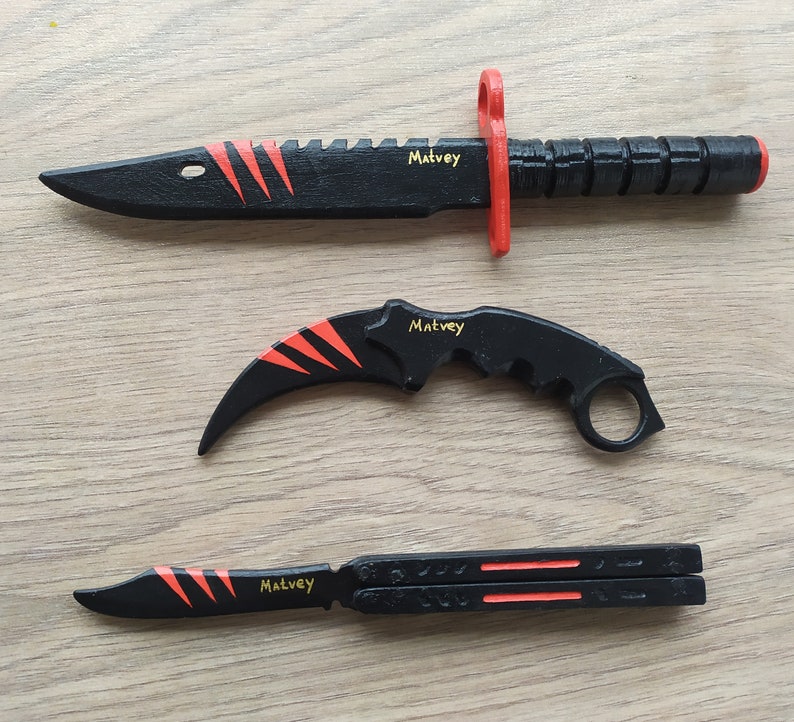 Wooden knives in a skin scratch. Knife scorpion butterfly Etsy