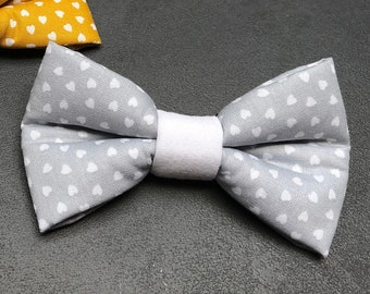 Valentine's bow tie, Valentine's bow tie, dog bow tie, dog bow tie, bow tie, Valentine's Day, grey, white, hearts, dog, cat