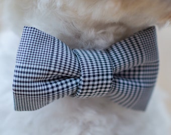 Dog Bow Tie Check Checked Checkered Chequered Black White