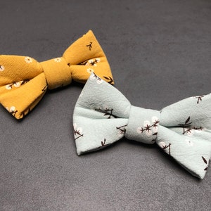 Dog Cat Bow Tie Cotton Flower Yellow White image 3