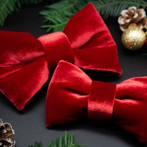 Christmas Dog Bow Tie Red Velvet