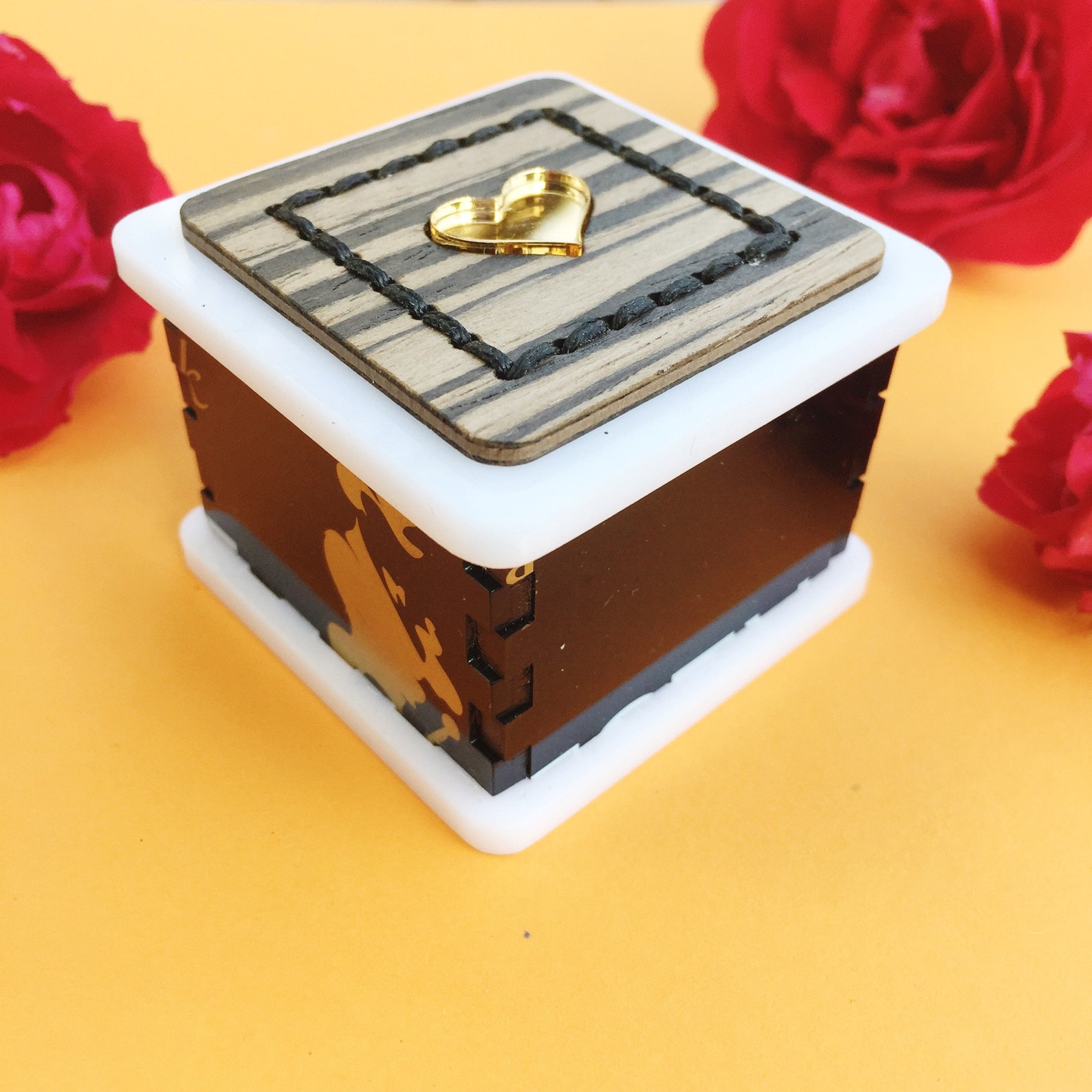 Engagement Ring Box Ring box proposal with mirror heart Etsy
