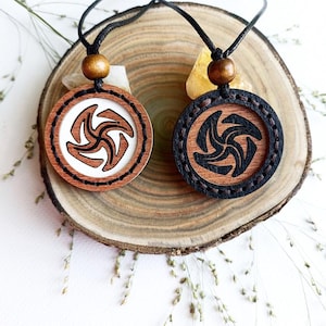 Slavic Goddess Tara Amulet: Wooden Vaiga Pendant, Pagan Jewelry