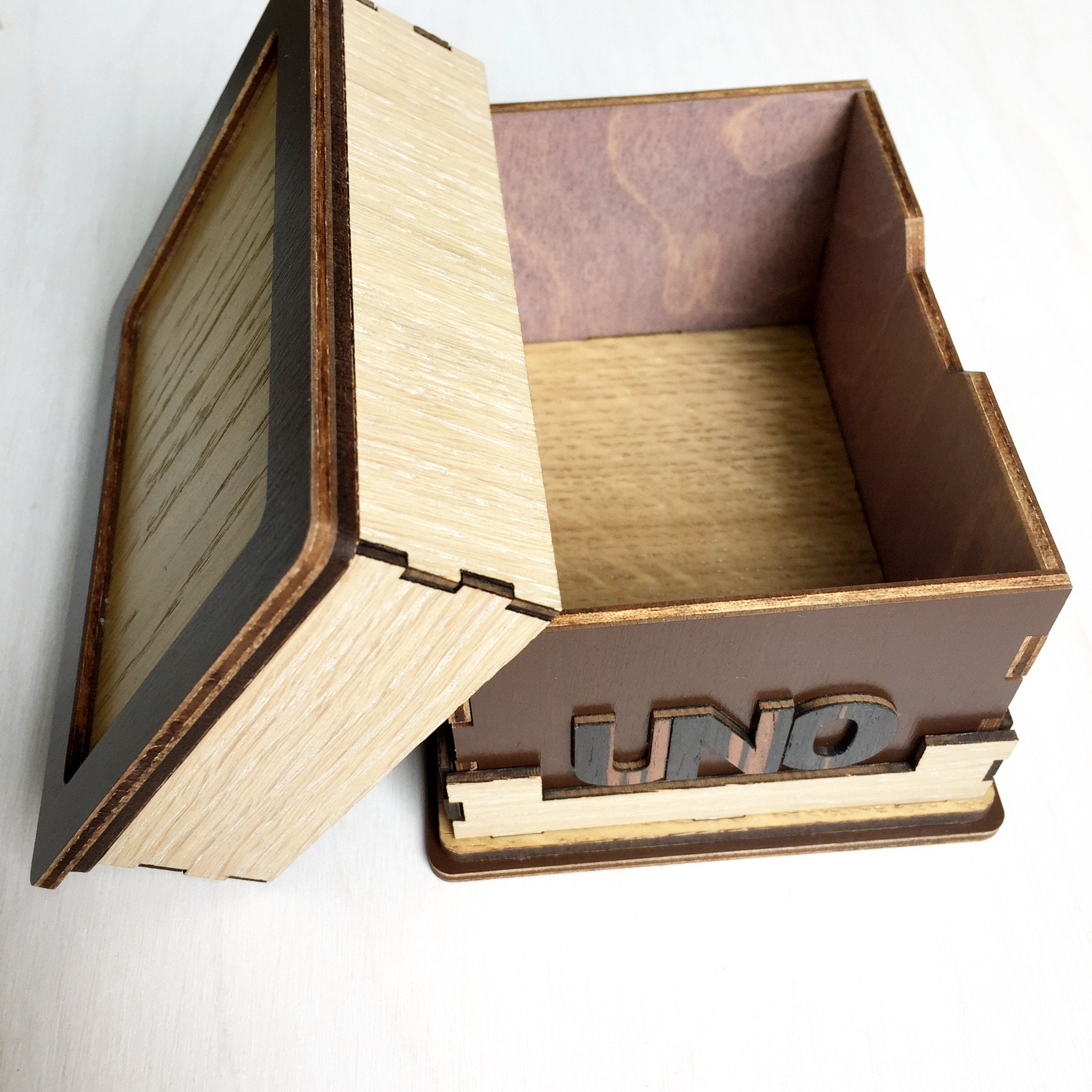 UNO Card box /Personalized wooden box/UNO Card holder/Eco Etsy