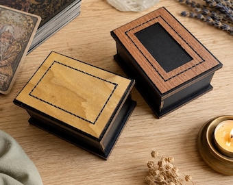 Handmade Wooden Keepsake Box, Mini Decorative Case Storage , Black Magic Box, Playing Card Box, Witchy Gift, Limited Edition