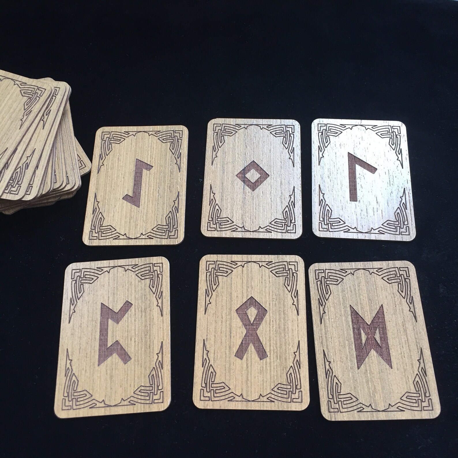 Wooden runes cards oracle card deck Nordic runes Etsy