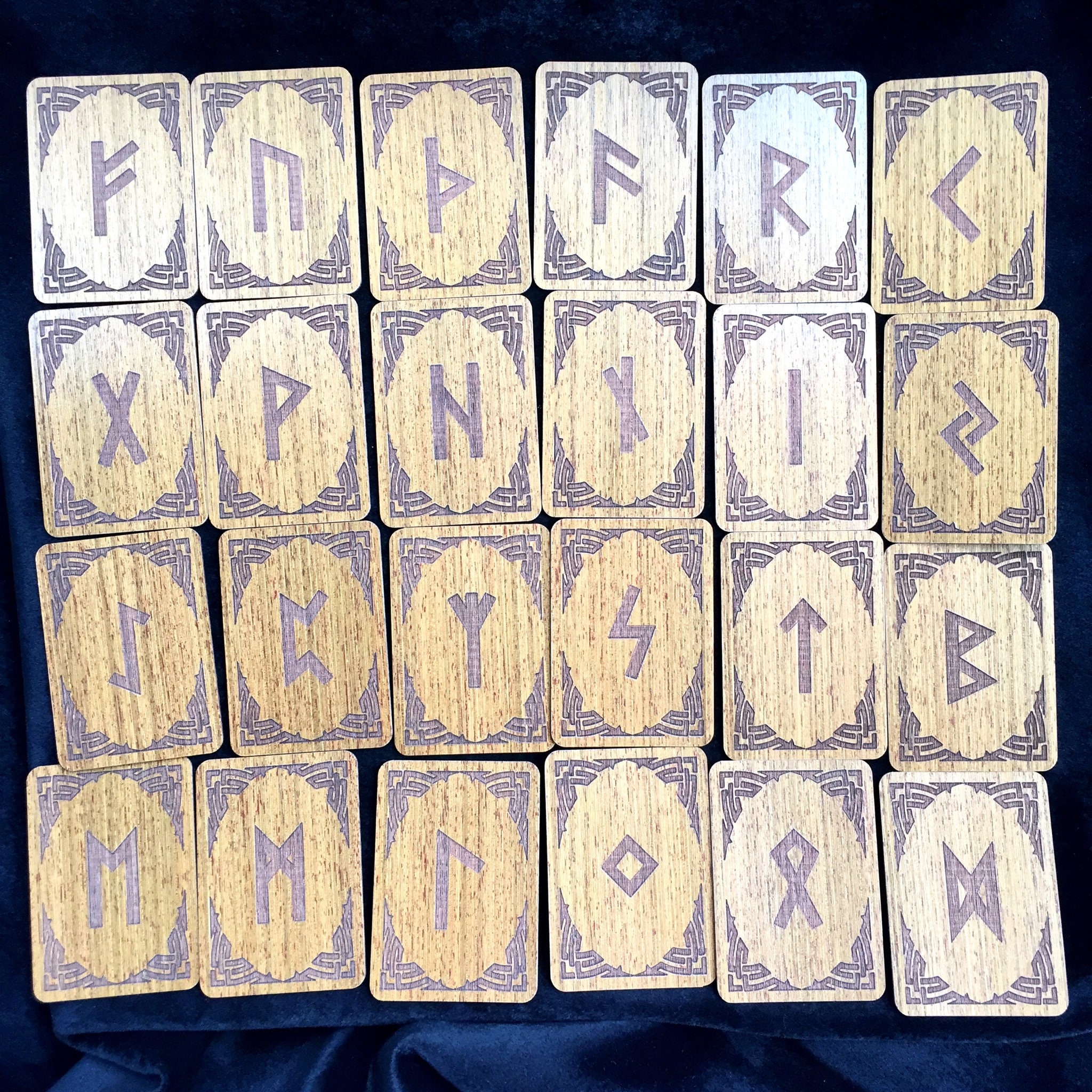 Wooden runes cards oracle card deck Nordic runes Etsy