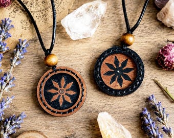 Alatyr Slavic Pendant Necklace, Protective Wooden Amulet, Pagan Talisman, Spiritual Balance Gift, Limited Edition