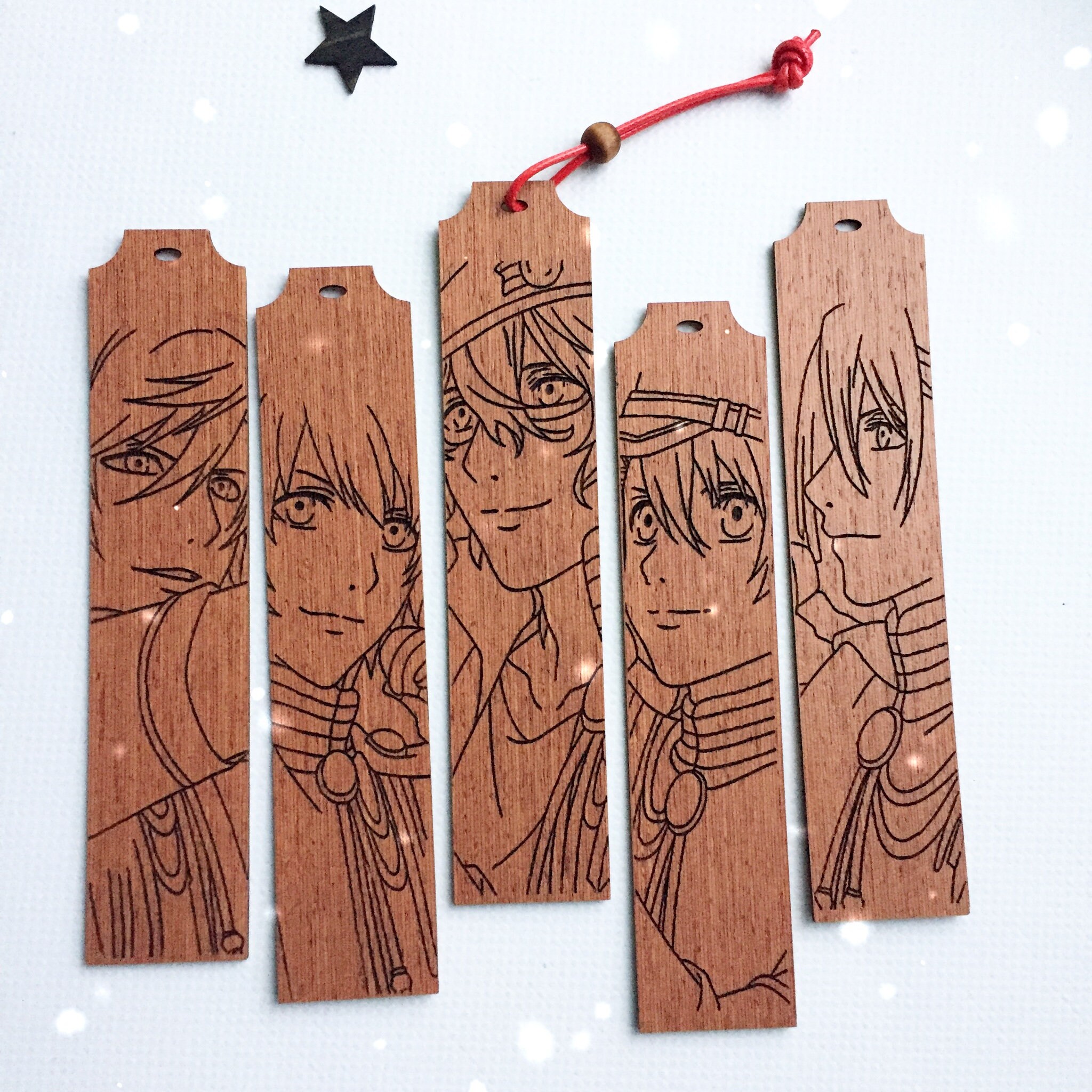 Anime Style Wooden Bookmark, Bookmark for Men, Gift for Anime Fans ...