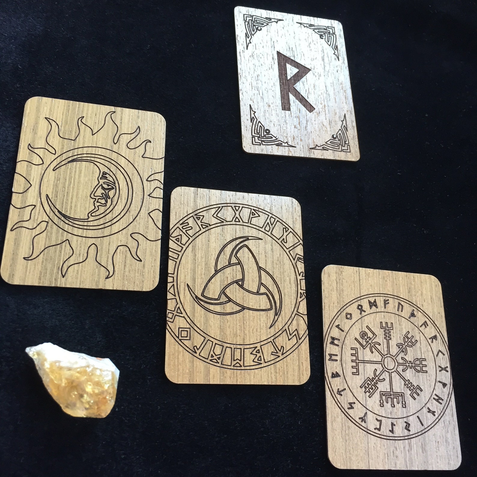 Wooden runes cards oracle card deck Nordic runes Etsy
