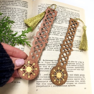 Chaos star Wooden Bookmark, Bookmark for magic books, Chaos Wheel